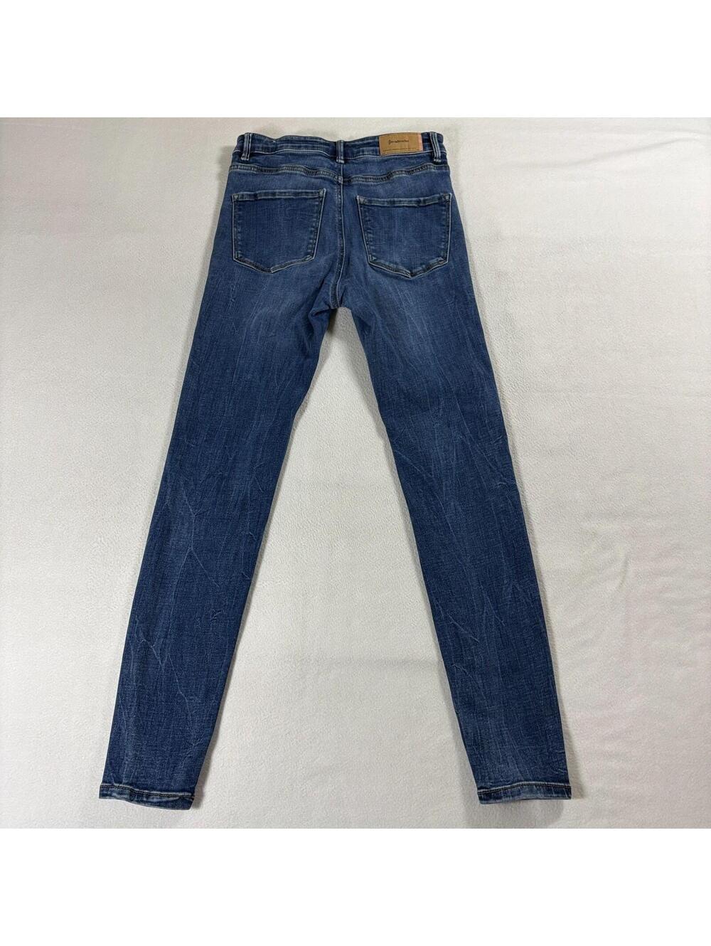 Stradivarius Skinny Jeans Womens 38 Blue Stretch Denim Mid Rise Fits Like 25x28 - Picture 8 of 9